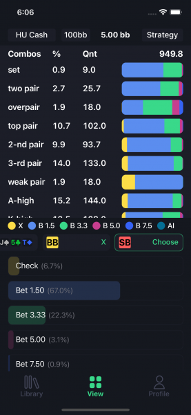 GTOBase Mobile App - View Strategy